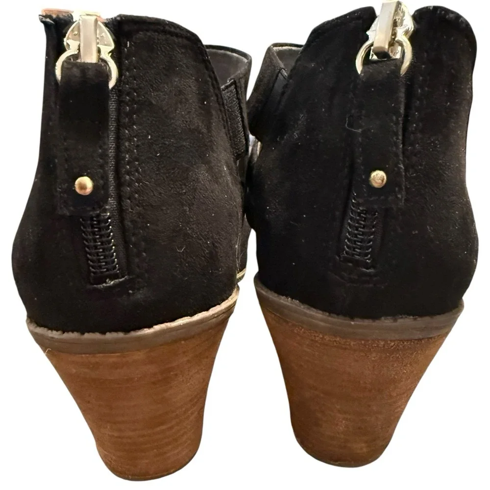 Dr. Scholl's Chaser Black Strappy Sandals 9.5M Block Heel‎ Comfort Zip
